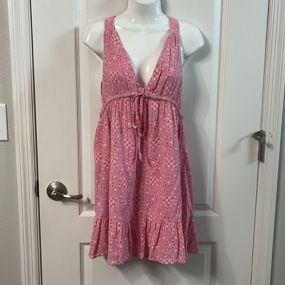 NWT Urban Outfitters Hansel Pink Heart Print Dress M - Picture 2 of 9